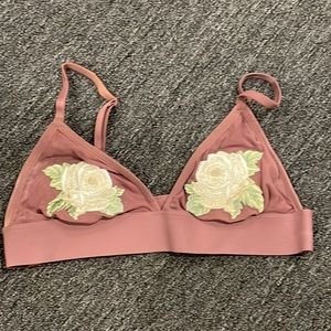 Victoria security pink triangle bralette with appliqué